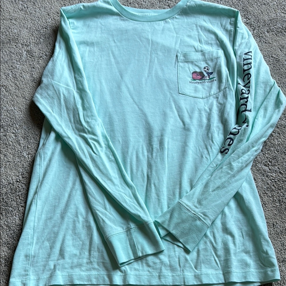 Vineyard Vines Mint Green Long Sleeve Soccer Tee YL